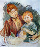 Berthe Morisot Woman and Child, 20"x25" Wall Decal Print