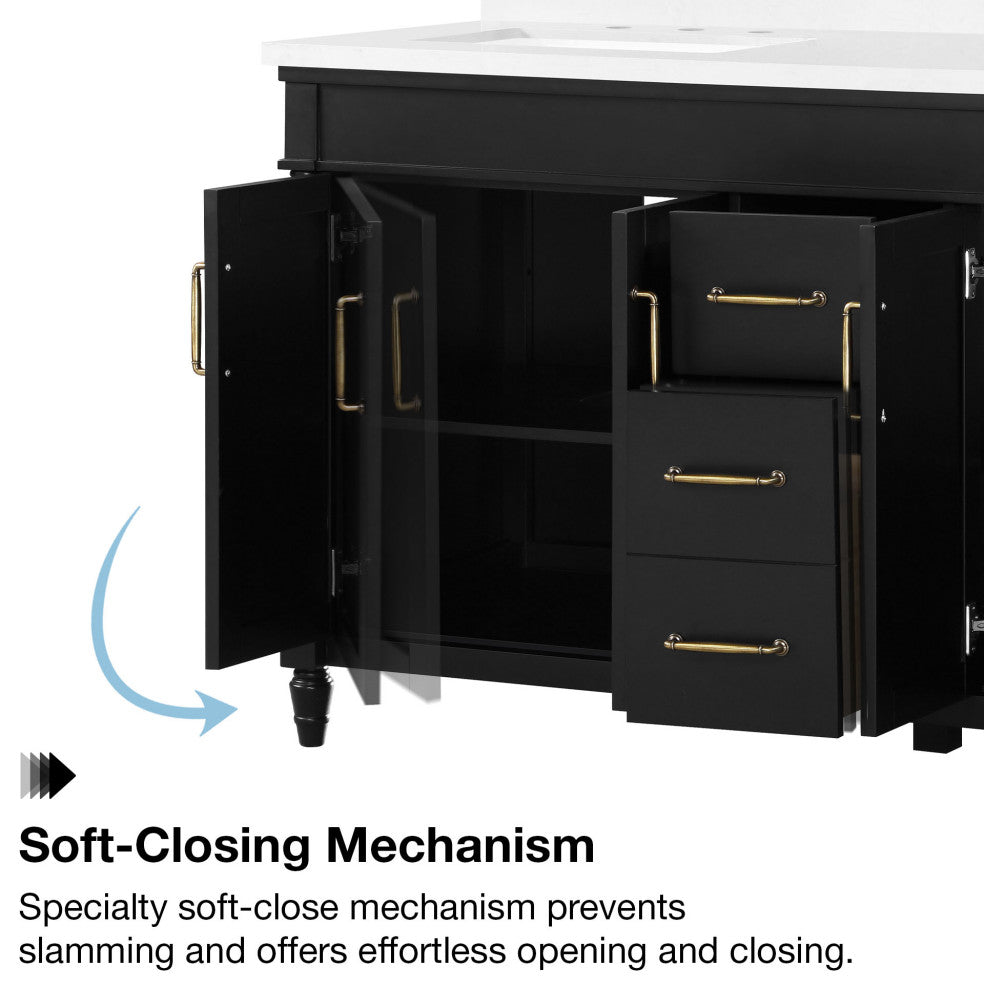 OVE Decors Salisbury Bathroom Vanity, Black, 60 in