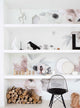 Floral Vinyl Wall Sticker, Romantic Pink Gray