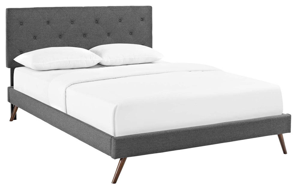 Tarah King Platform Bed with Round Splayed Legs