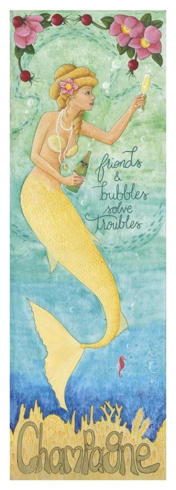 "Nouveau Mermaid Champagne" Digital Paper Print by Elyse DeNeige, 20"x56"