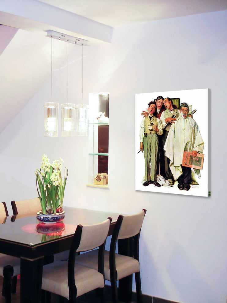 "Barbershop Quartet" Painting Print on Canvas by Norman Rockwell