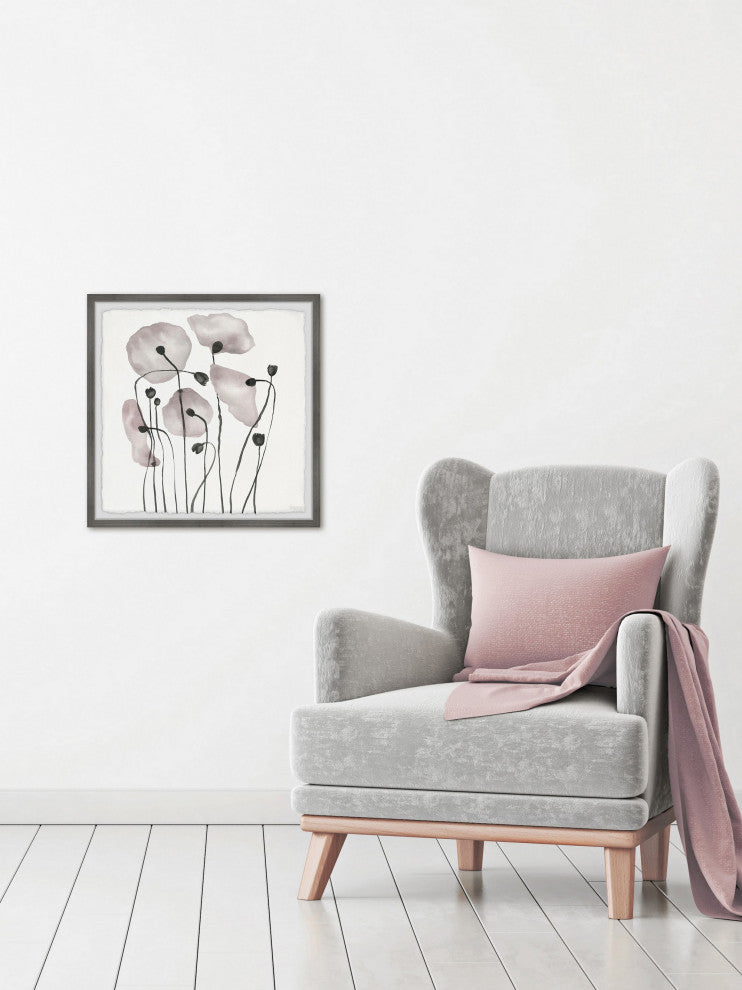 "Pink Poppy Bloom" Framed Painting Print