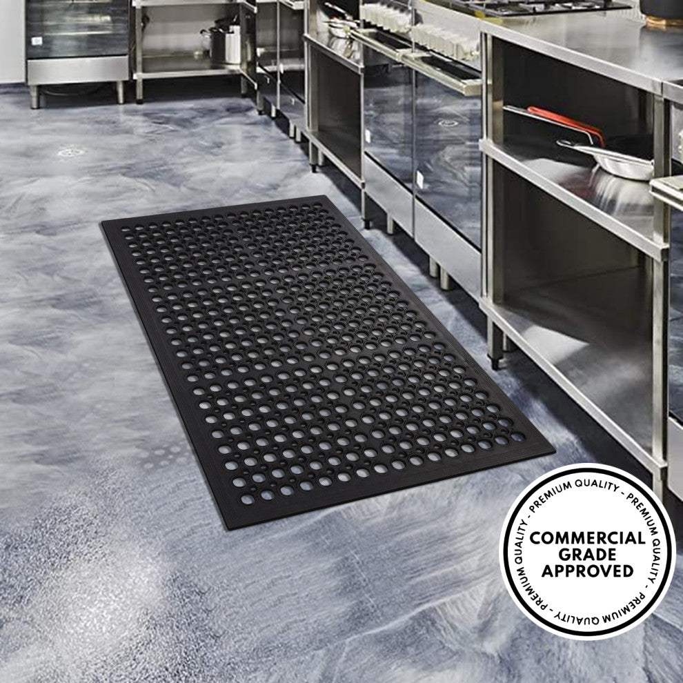 A1HC New Anti Fatigue Versatile Rubber Floor Mat With Drain Holes, 24"x36"