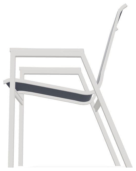 Bazza Sling Stackable Outdoor Dining Chair, Navy/Snow