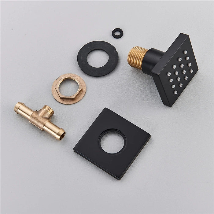 Fontana 20" Rainfall Shower System, Handheld Shower & 6 Body Jetted, Matte Black
