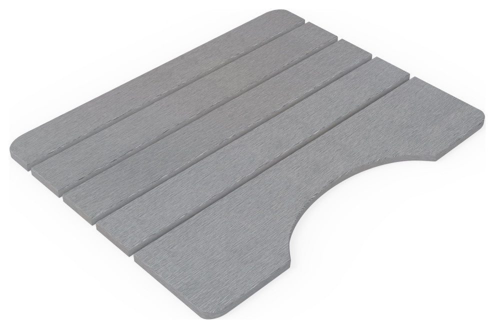 CastelloUSA Diatomite Quick-Dry Stone Toilet Contour Mat, Gray