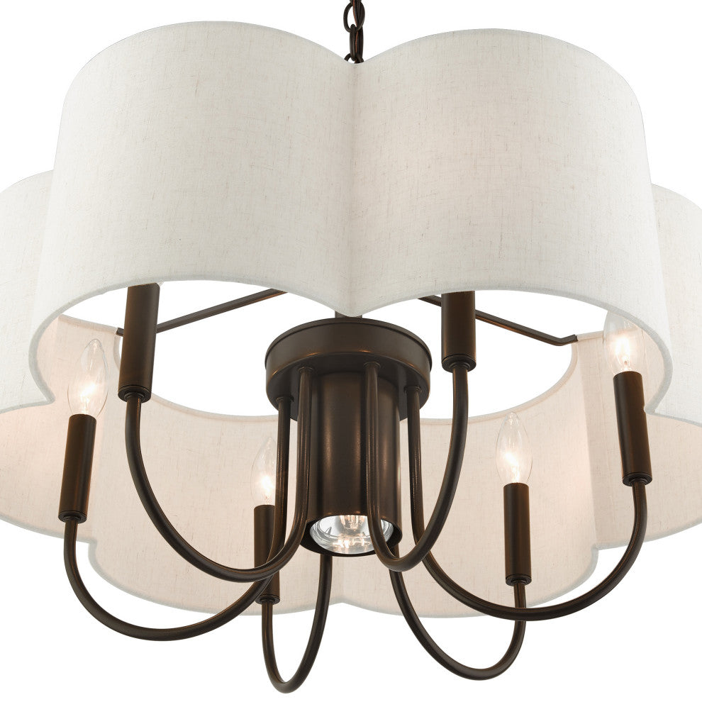 English Bronze French Country, Floral, Transitional, Chandelier