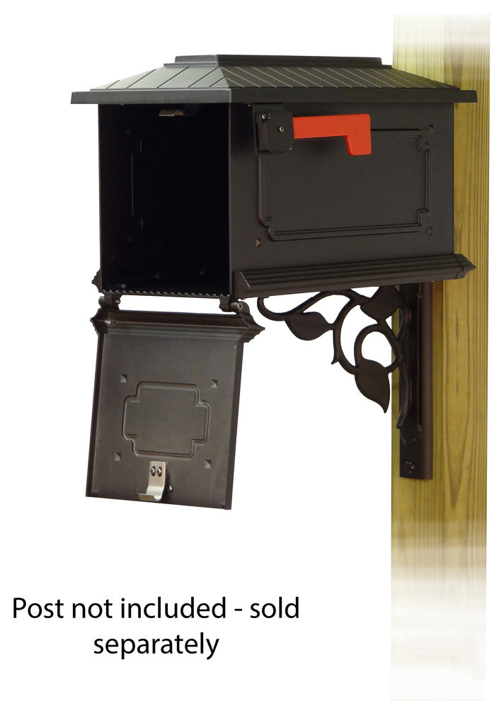 Kingston Curbside Mailbox With Floral Front Single Mailbox Mounting Bracket