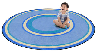 Kid Essentials Rug, Ripples, Boy Blue, 5'4"