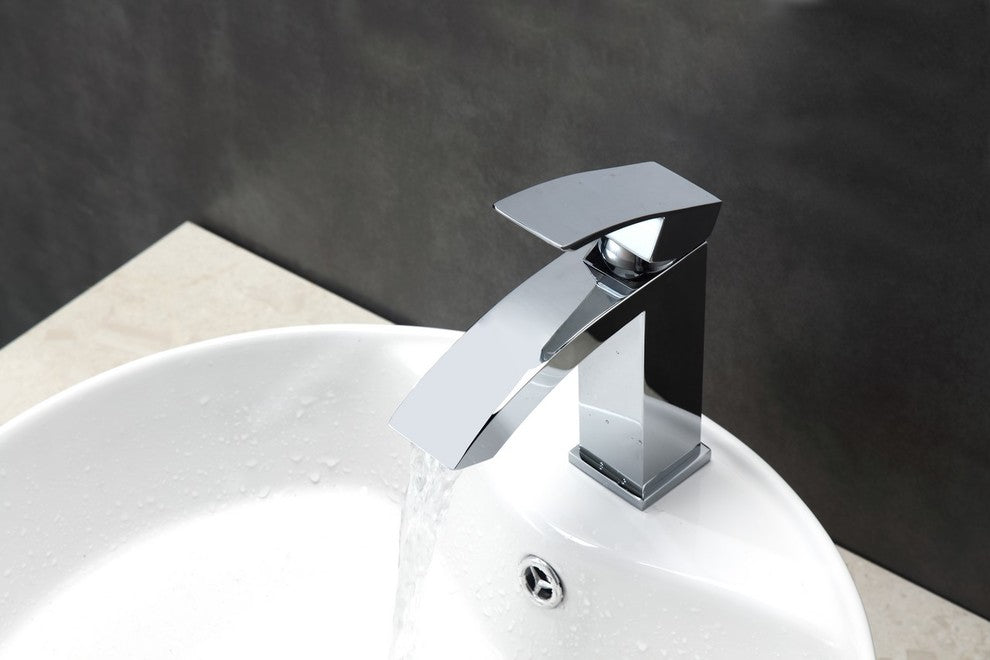 Aqua Balzo Single Lever Wide Spread Bathroom Vanity Faucet