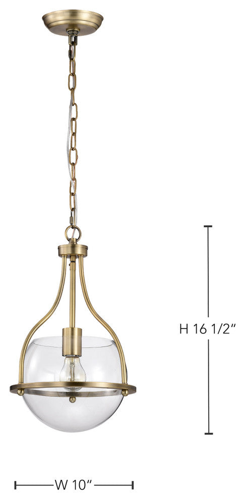 Amado 1 Light Pendant, 10"
