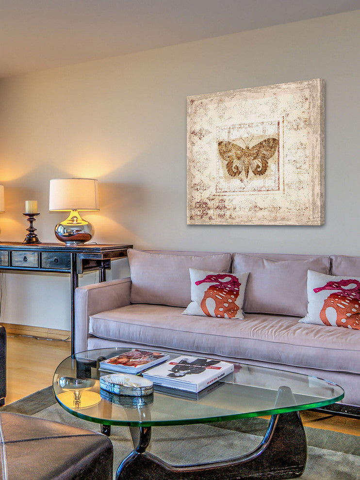 "Antique Butterfly I" Painting Print on Canvas by Irena Orlov