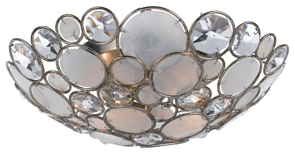 Palla 3 Light Ceiling Mount in Antique Silver