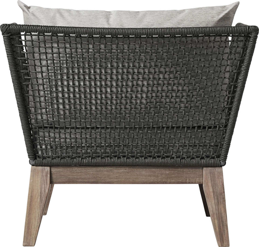 Netta Lounge Chair, Dark Gray Cord and Weathered Eucalyptus