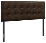 Bed, Headboard Only, Full Size, Bedroom, Upholstered, Brown Leather Look