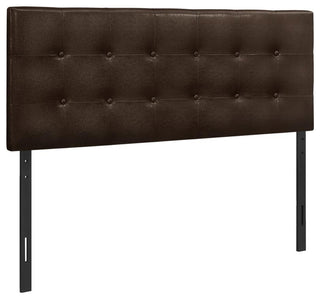 Bed, Headboard Only, Full Size, Bedroom, Upholstered, Brown Leather Look