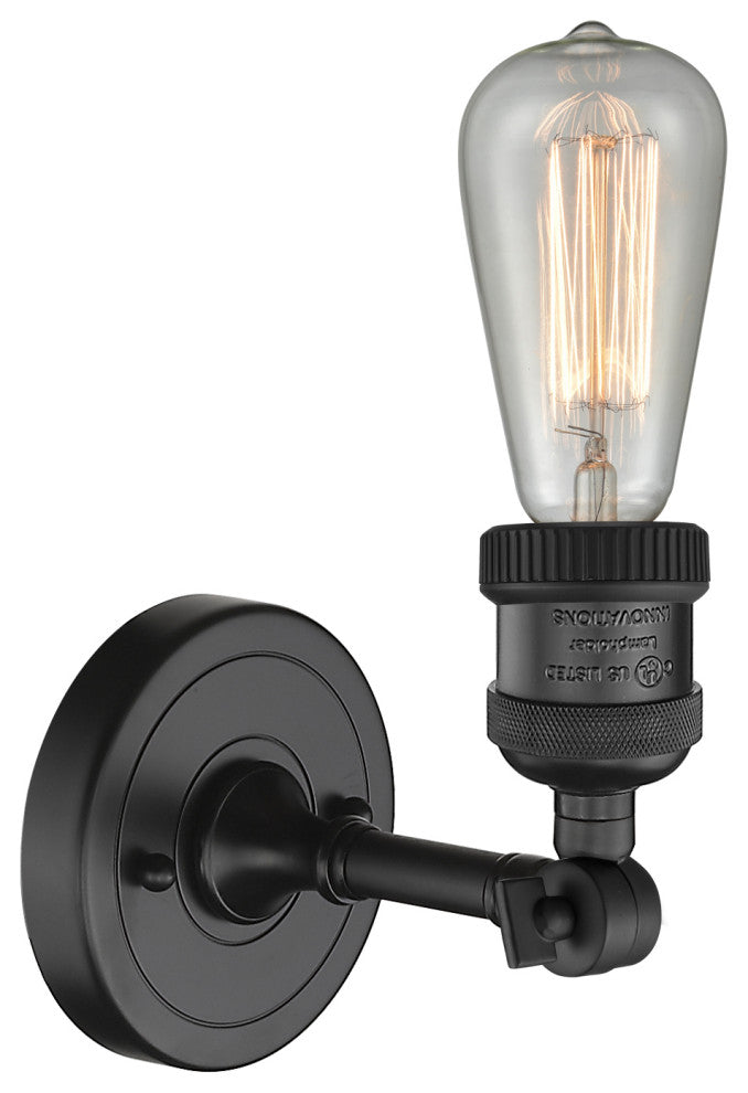 Bare Bulb 1 Light Sconce, Matte Black, LED
