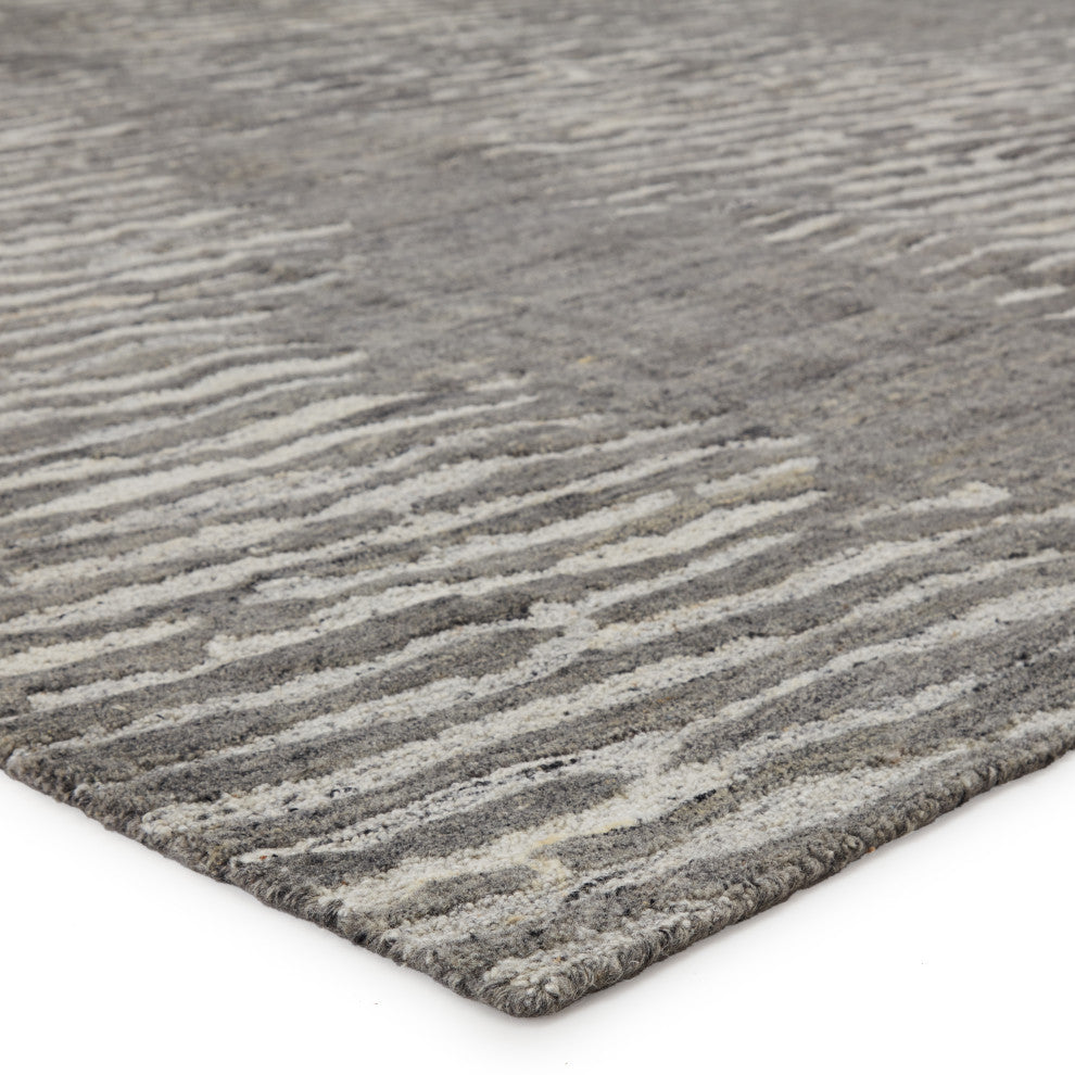 Verde Home by Jaipur Living Stockholm Handmade Striped Gray Rug, 2'6"x10'