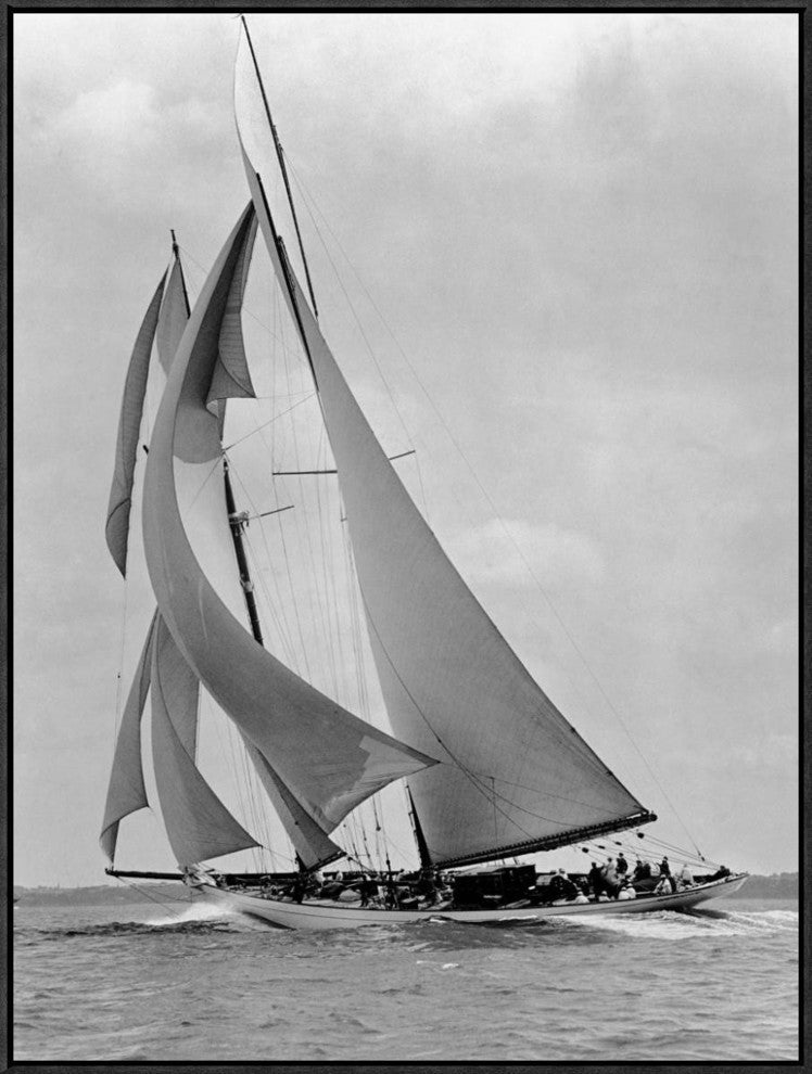 "The Schooner Half Moon at Sail, 1910s"  by Edwin Levick, 25x33"