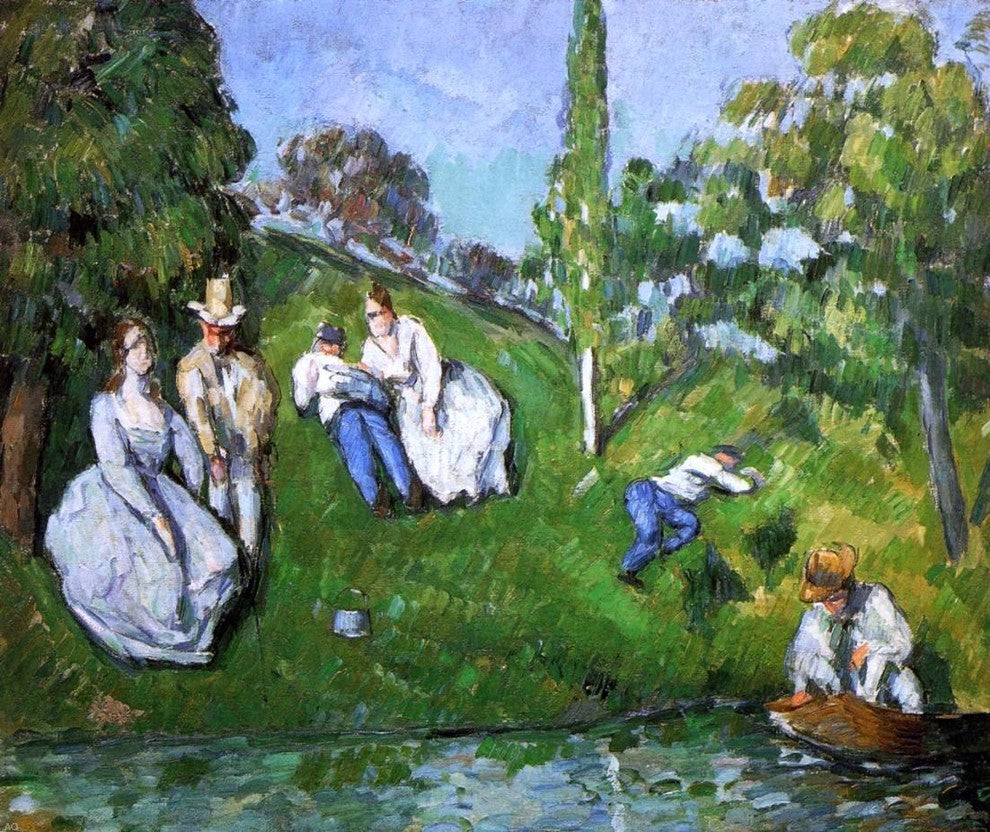 Paul Cezanne Couples Relaxing by a Pond Wall Decal