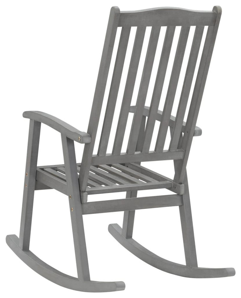 vidaXL Rocking Chair Gray Solid Acacia Wood