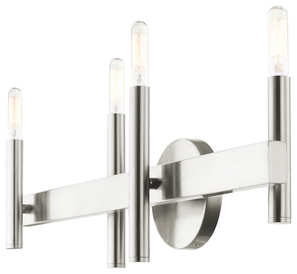 Livex Lighting Denmark 4 Light Brushed Nickel Vanity Sconce