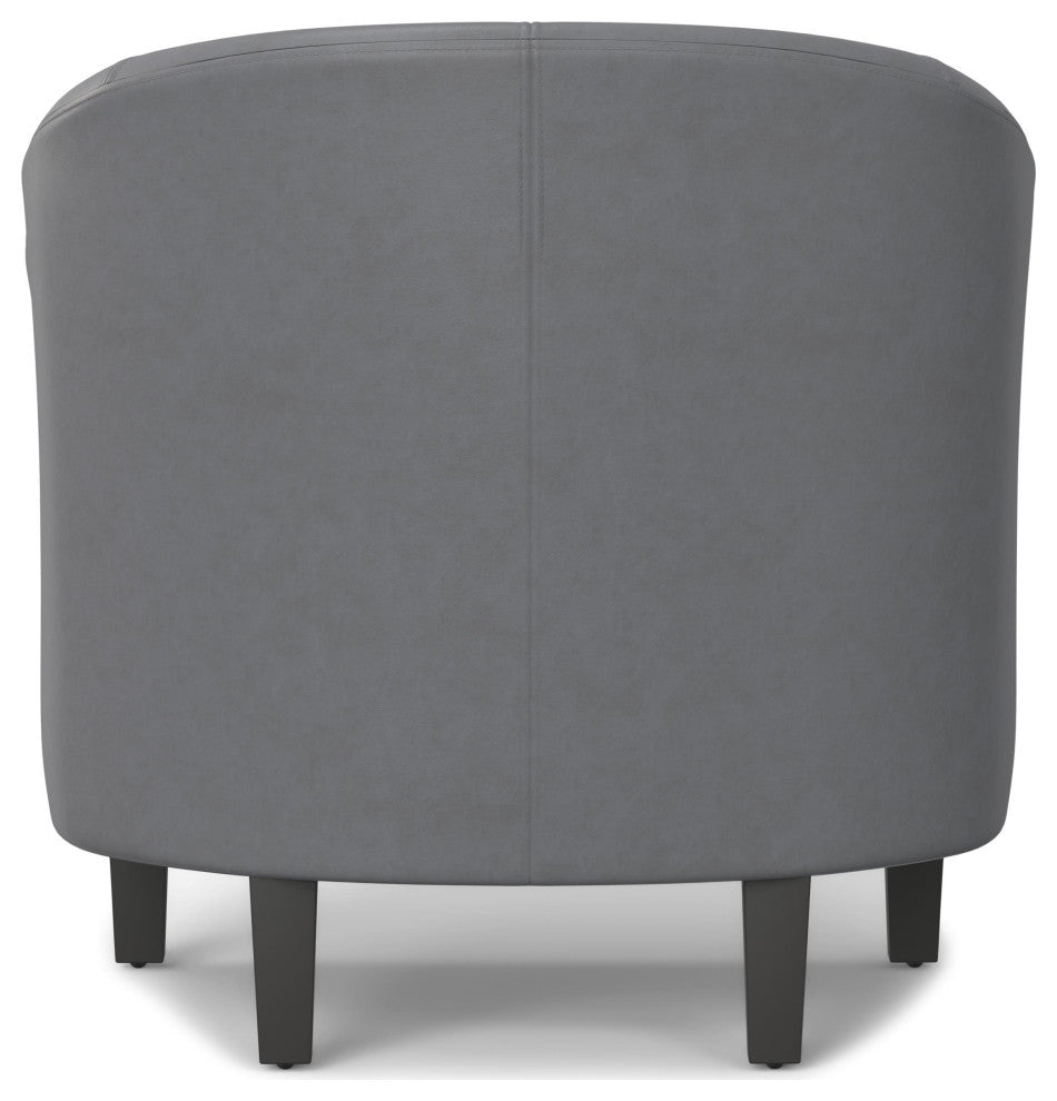 Austin 30 Inch Wide Contemporary Tub Chair In Stone Grey Faux Leather