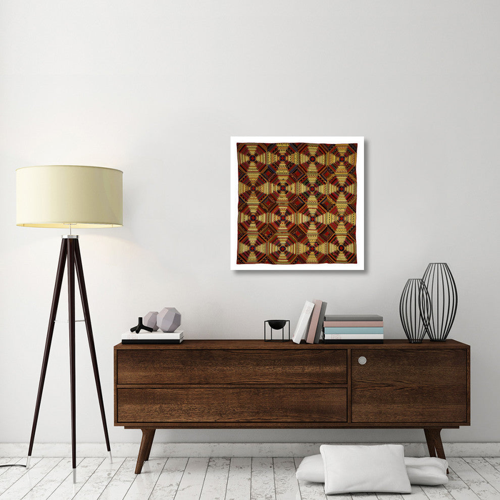 "Quilt, 'Log Cabin' Pattern, 'Pineapple' variation" Paper Art, 32"x32"