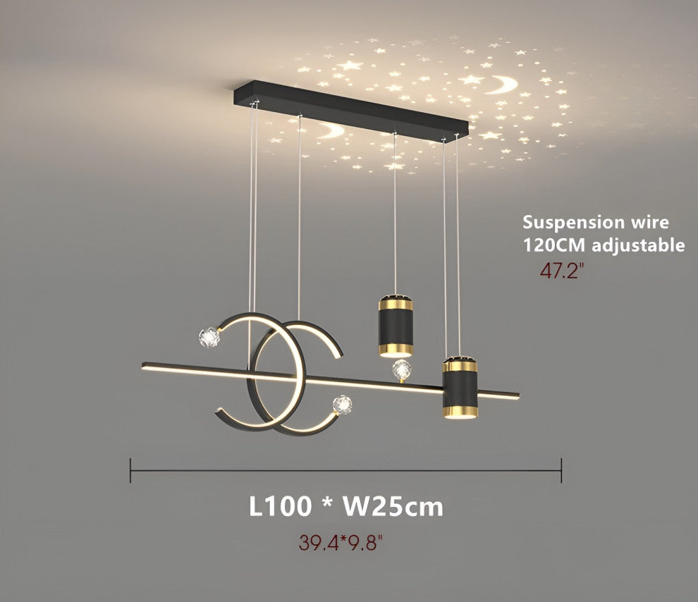 Le Mas | Pendant Light in a Nordic style for Dining Room, Black, Trichromatic Light