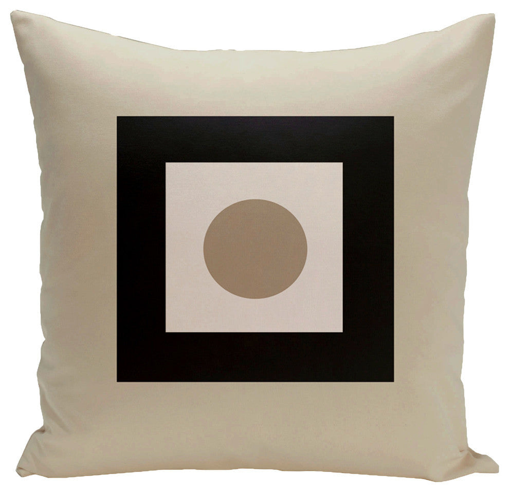 Geometric Decorative Pillow, Oatmeal Flax, 16"x16"