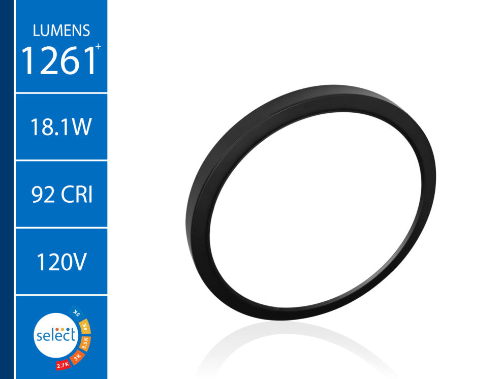 DSE 9" Black Round Selectable LED Surface Mount Downlight