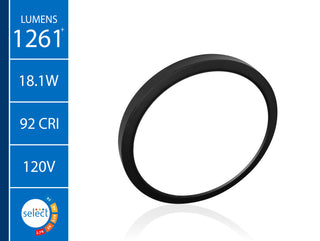 DSE 9" Black Round Selectable LED Surface Mount Downlight