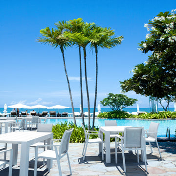 Pacific Sling Arm Chair, Set of 2, White Frame/White Sling