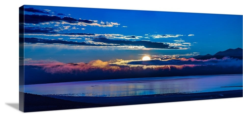 "Mono Overlook Sunrise" Wrapped Canvas Art Print, 36"x16"x1.5"
