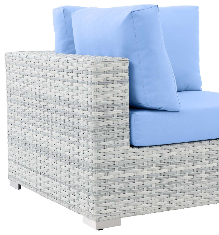 Convene Outdoor Patio Corner Chair Light Gray Light Blue
