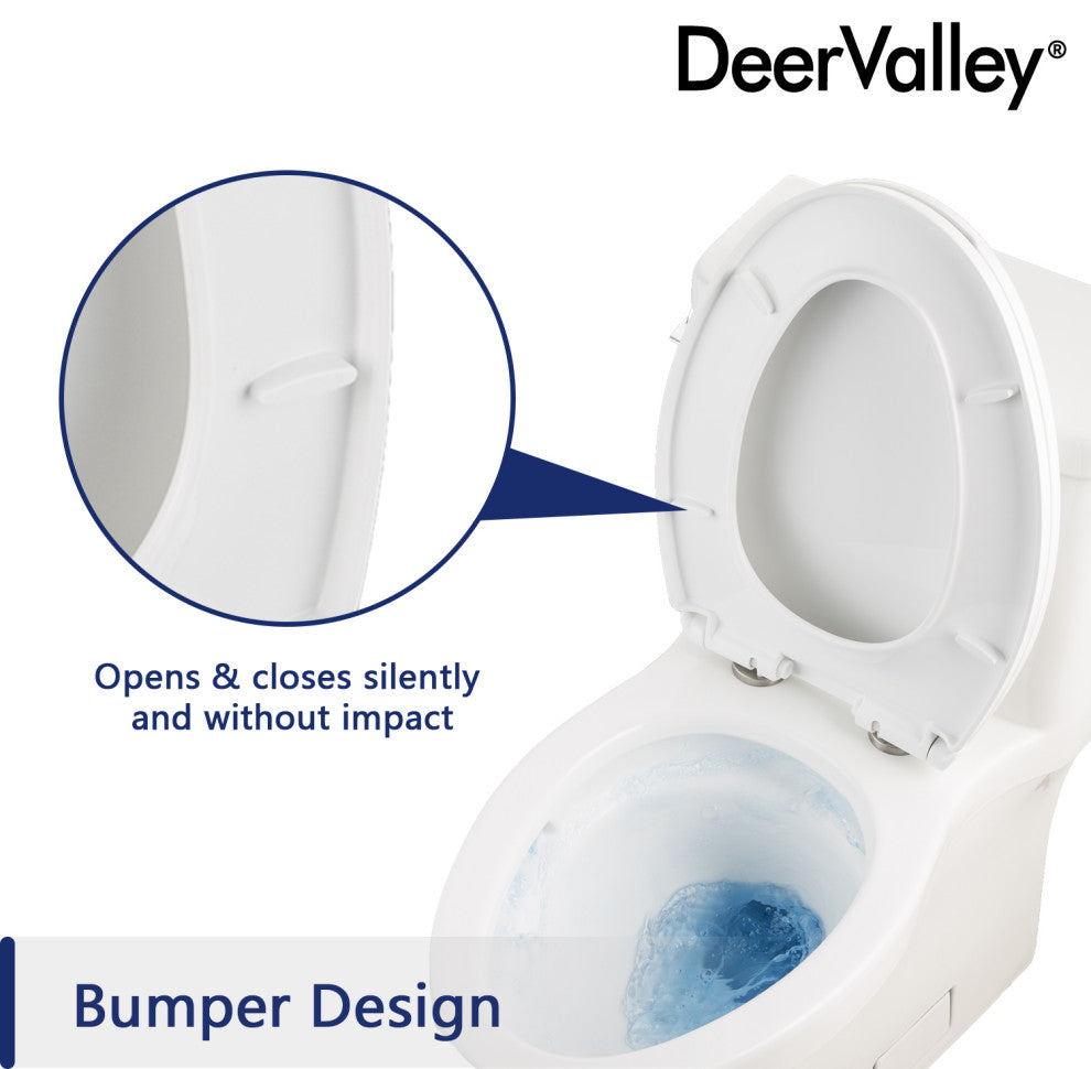 White ADA Comfortable Height toilet Elongated One Piece High-Efficiency Flush