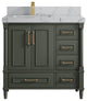 Aberdeen 36 Left Offset Bath Vanity in Pewter Green 2" Venatino Quartz
