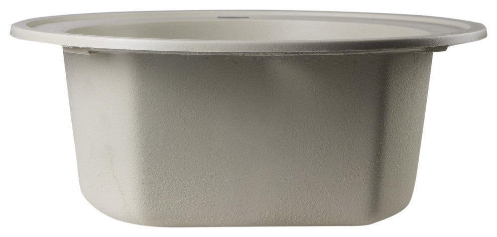 ALFI brand AB2020DI-B Biscuit 20" Drop-In Round Granite Kitchen Prep Sink