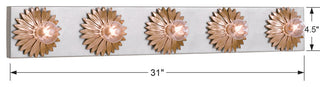 Crystorama Lighting Group 508-SA Broche 5 Light 31"W Vanity Strip - Antique