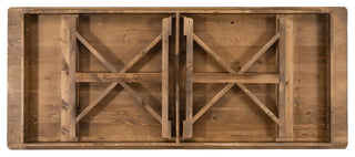 HERCULES 7' x 40" Rectangular Solid Pine Farm Table with X Legs, Antique Rustic