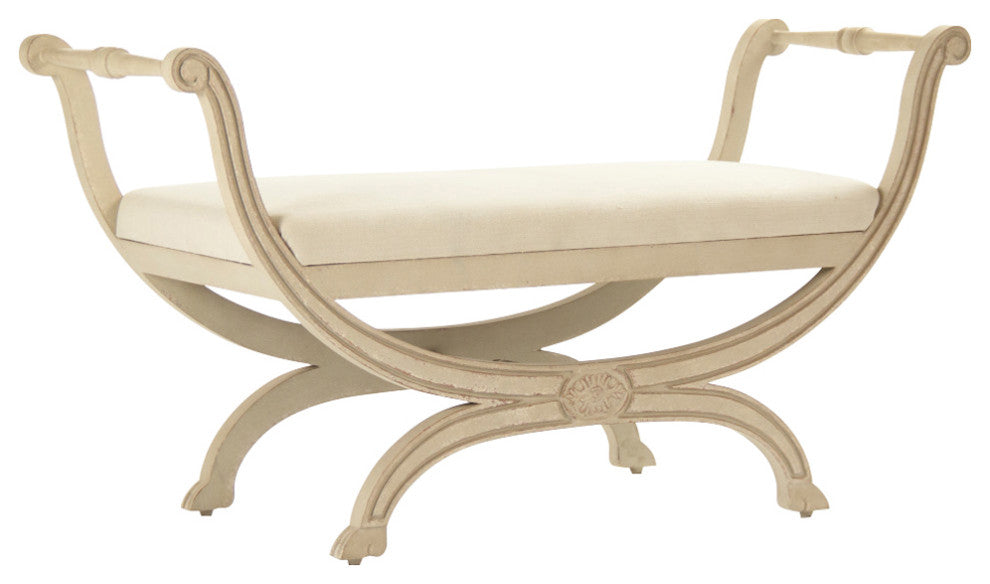 Beatrice Bench, Off-White Linen