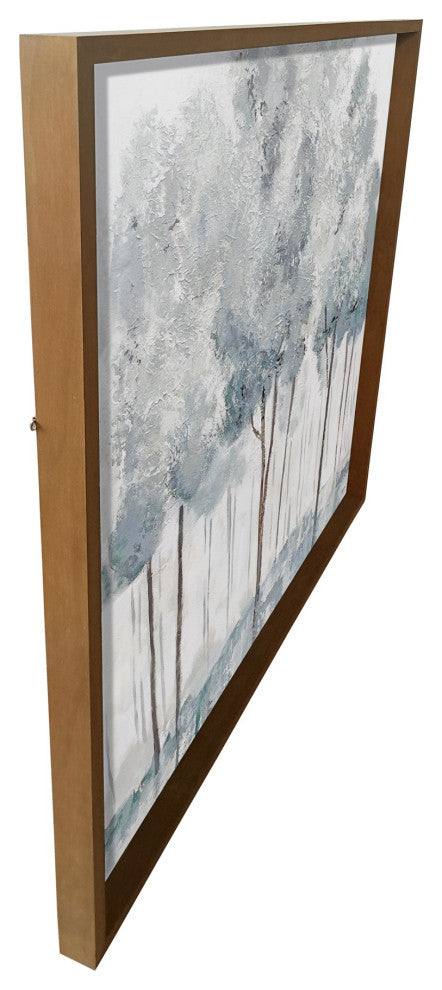 Modern All Over Blue Gray Forrest Canvas Wall Art