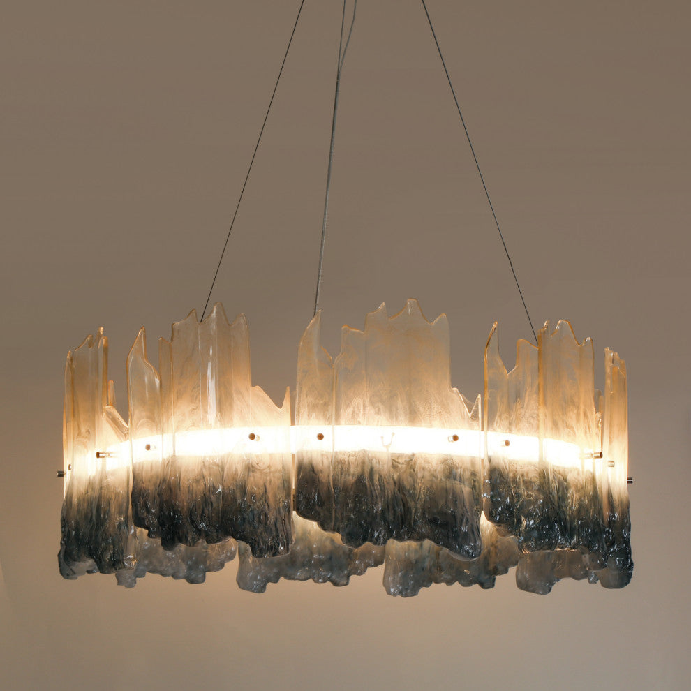 LNC Hanabalter 1-Light 28" Modern Resin LED Chandelier, Silver