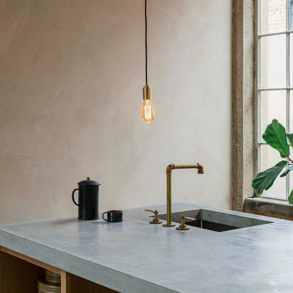 Squirrel Cage bulb and Brass pendant US