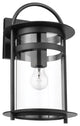 Bracer 1-Light Large Wall Lantern, Matte Black/Clear Glass