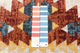 Aqua Mosaic Area Rug, Taupe/Copper, 5'x7'