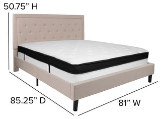 King Platform Bed Set-Beige
