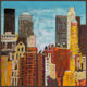 "From Brooklyn Bridge 4" Floater Framed Painting Print on Canvas, 12"x12"