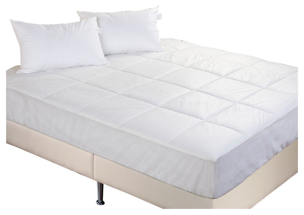 Permafresh Antibacterial Polypropylene Water Resistant Mattress Pad, White, Full